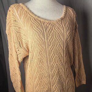 Vintage OTTO Collection Rare Open Knit Pullover Sweater Beige Size Medium